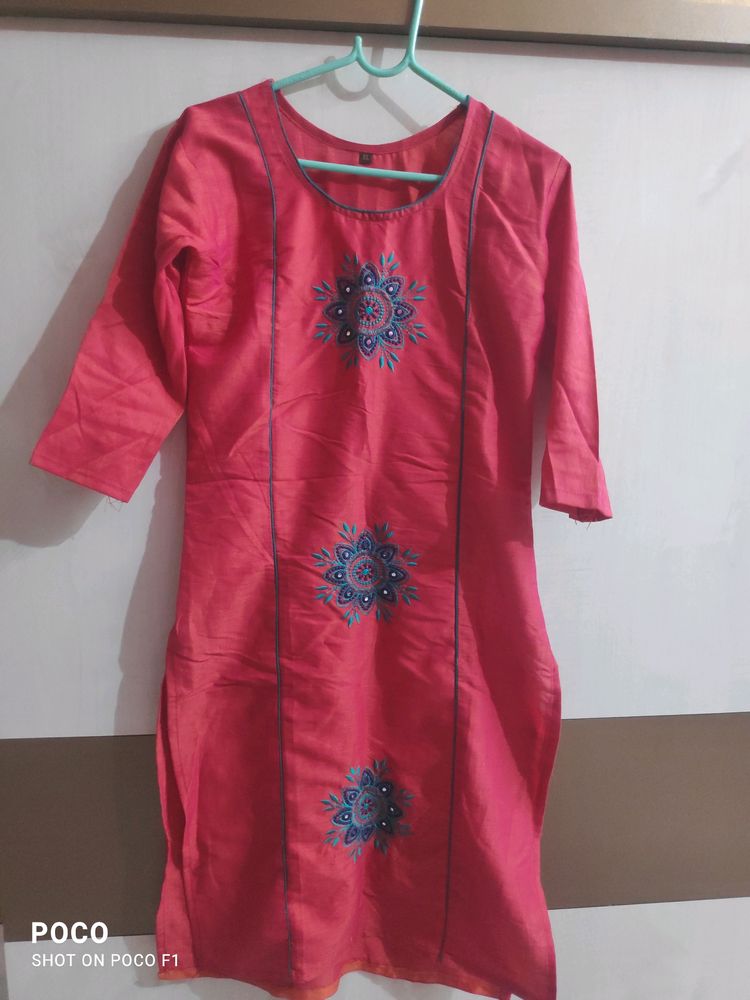 Carrot Red Women Kurti