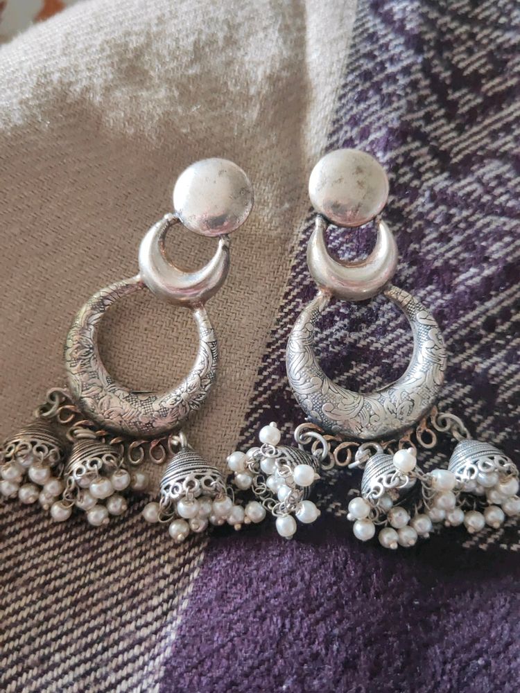 Lightweight German Silver Jhumkas