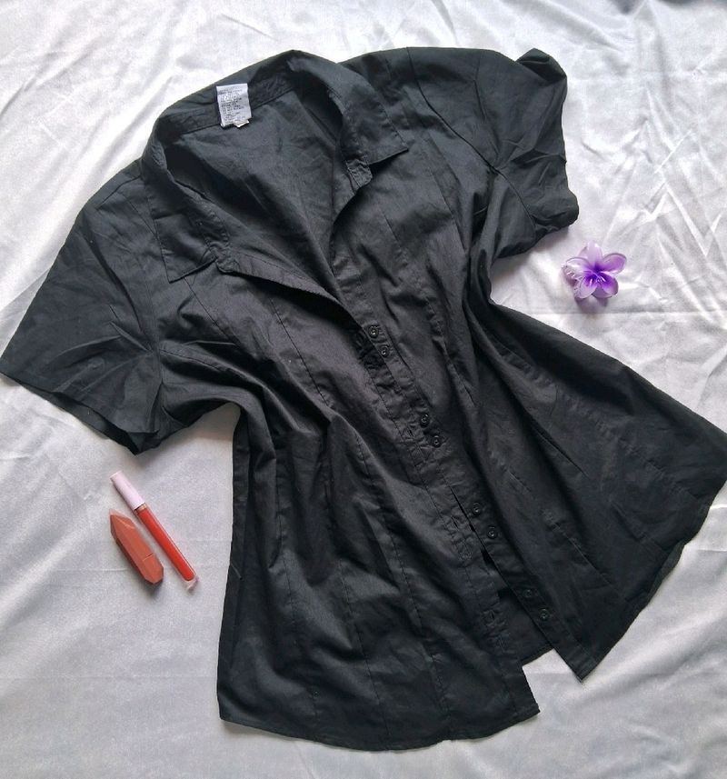 Trendy black shirt.