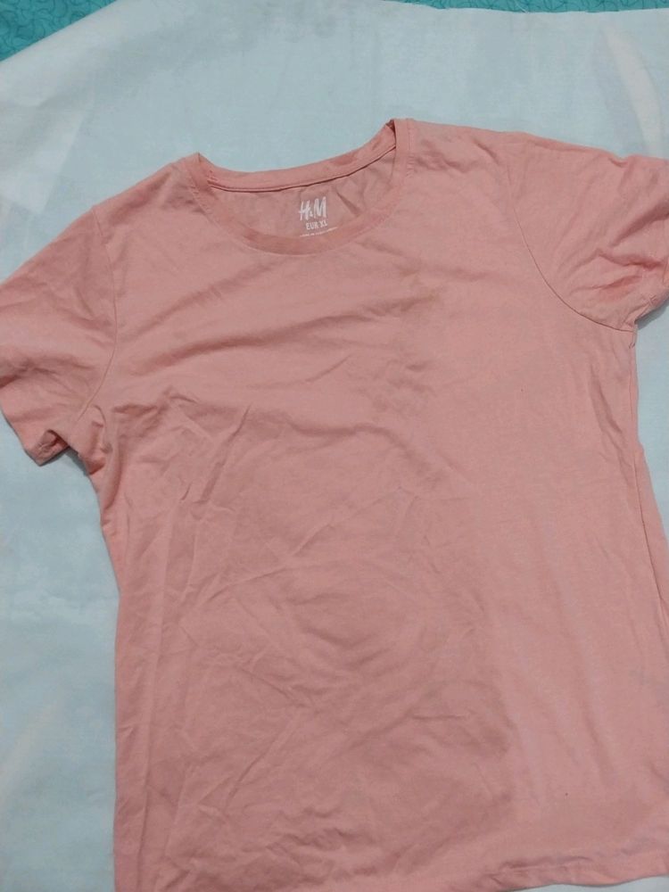 Baby Pink Colour T Shirt Stretchable For All Size