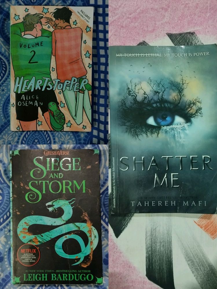 Combo Of Three Bestsellers- Shatter Me, Heartstopp