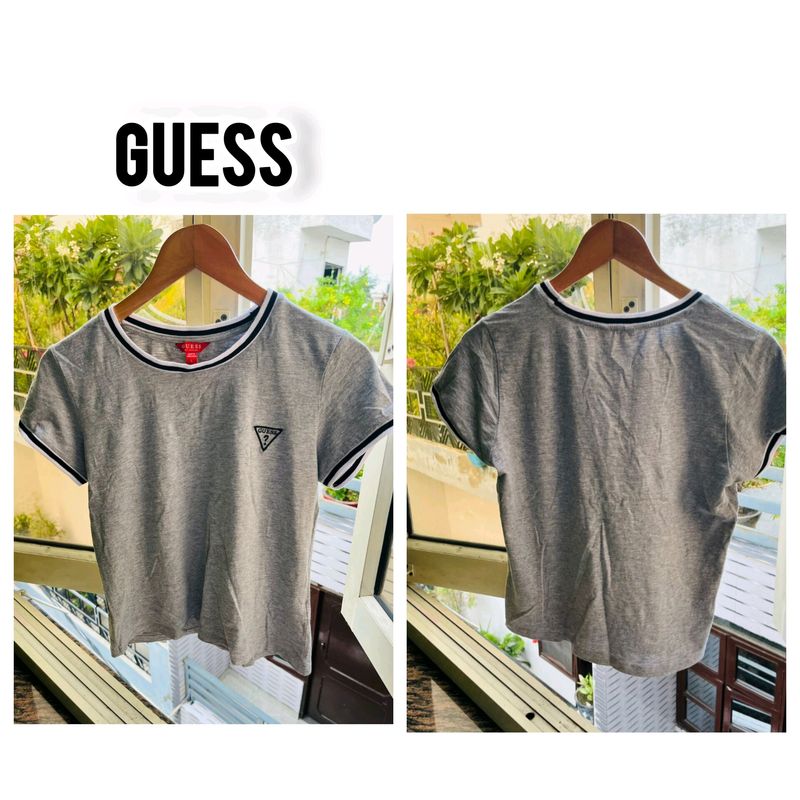 Guess grey crop tshirt