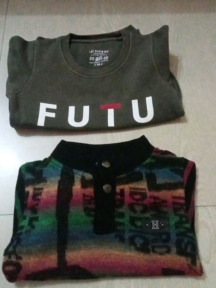 Boys Full Woolen Tshirt 2 Pcs