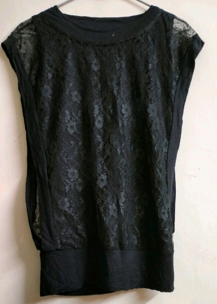 Unused Black Net Top