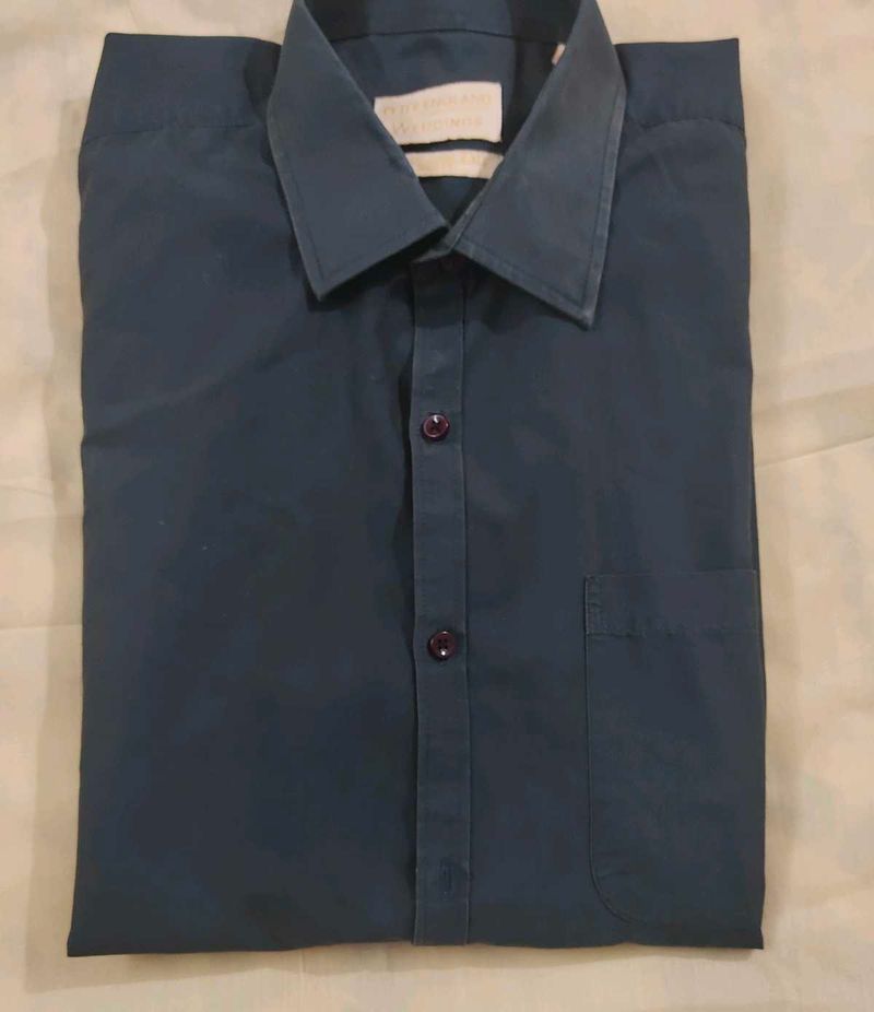 Full Sleeves Navy Blue Shirt