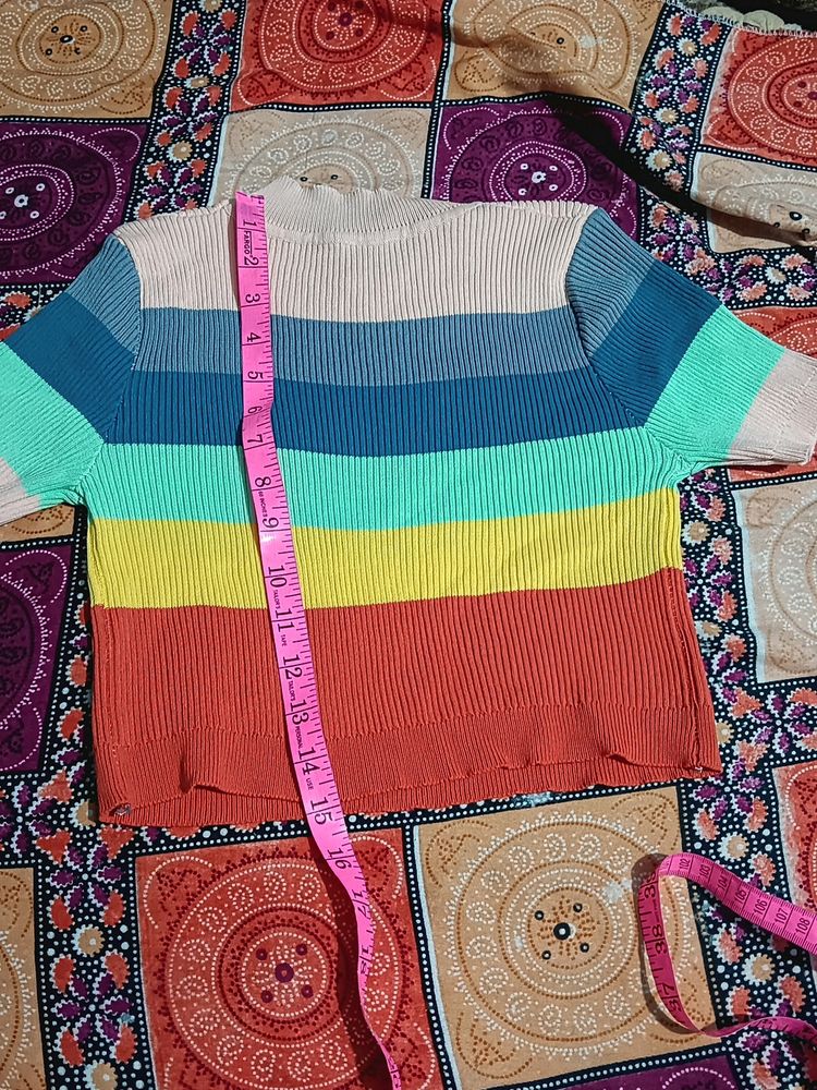 Multicolored Women Crop Top