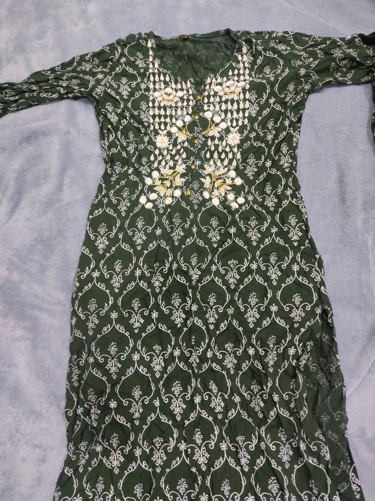 Green Embroiderd Kurti