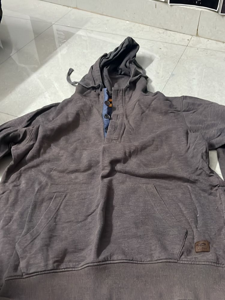 Men Hoodie With Buttons