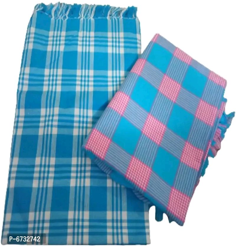 Cotton Multicoloured Bath Towels -Pack Of 2