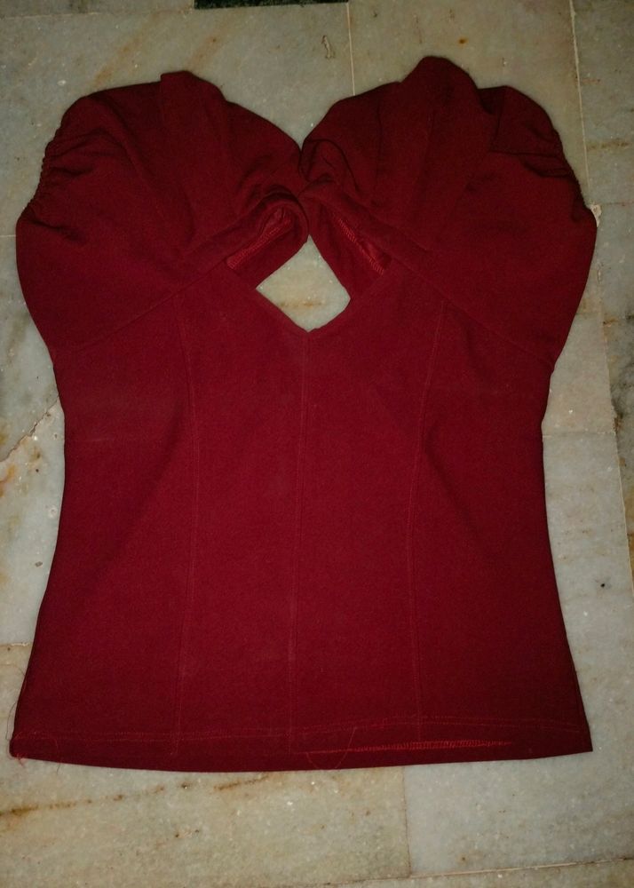 Marron Puff Top