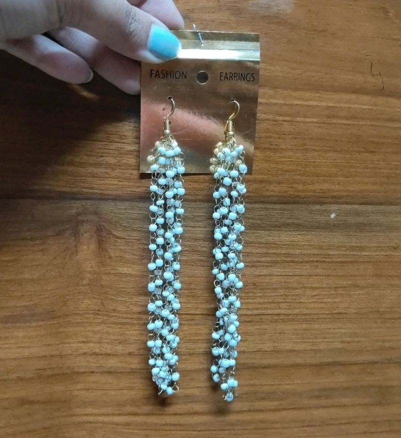 White Pearl Drop Earrings