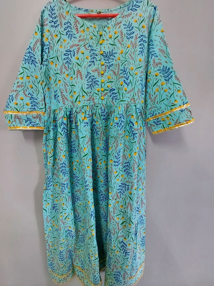 Anarkali Model Kurta - Blue