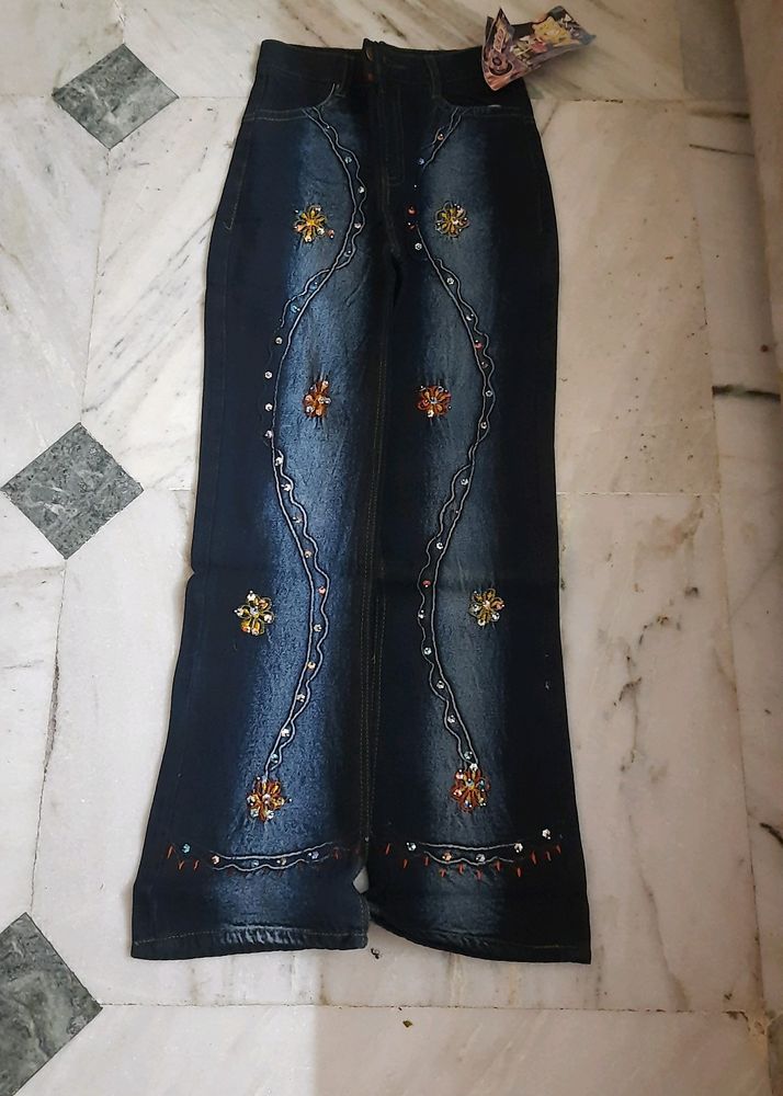 Bootcut Embroidered Jeans