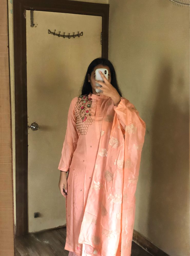 Peach Kurta Set