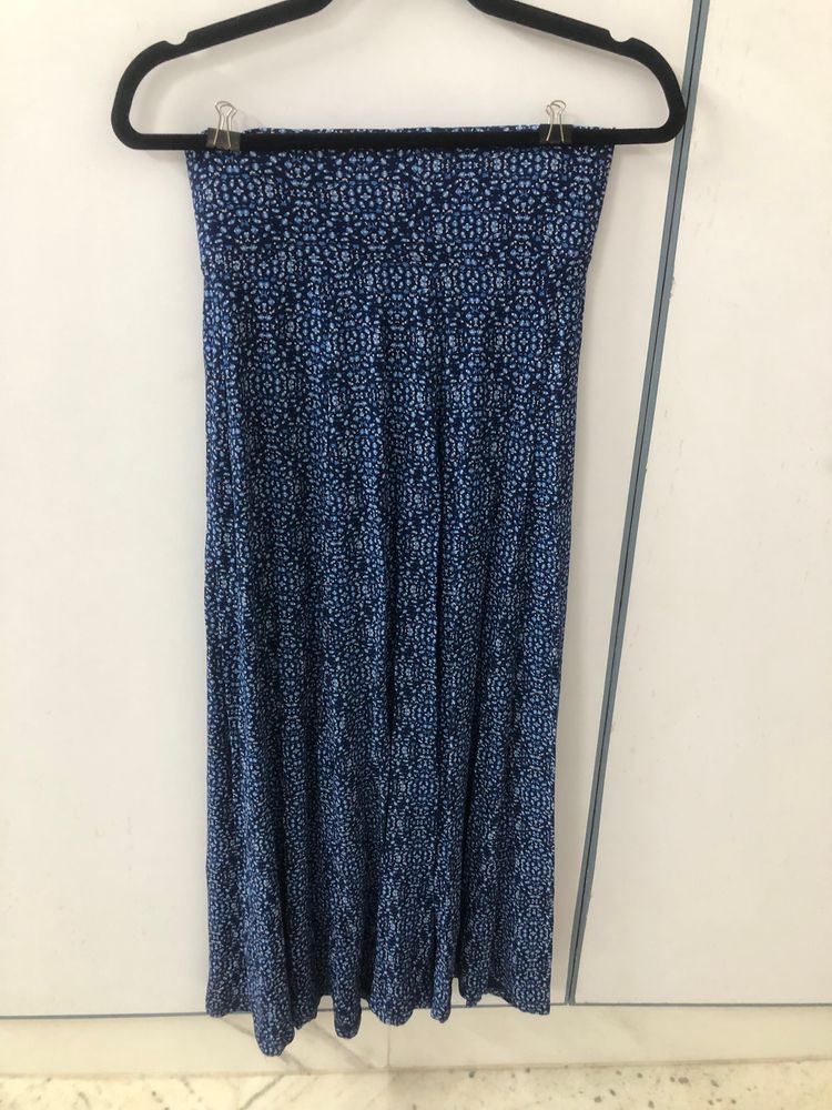 Printed Blue Skirt - Size Small