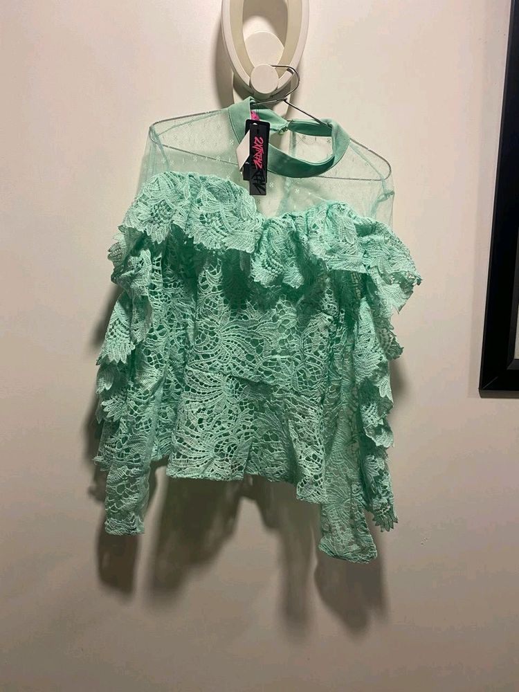 Branded Stylish lace Green Tunic