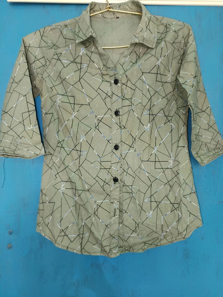 Olive Green Shirt For Girls