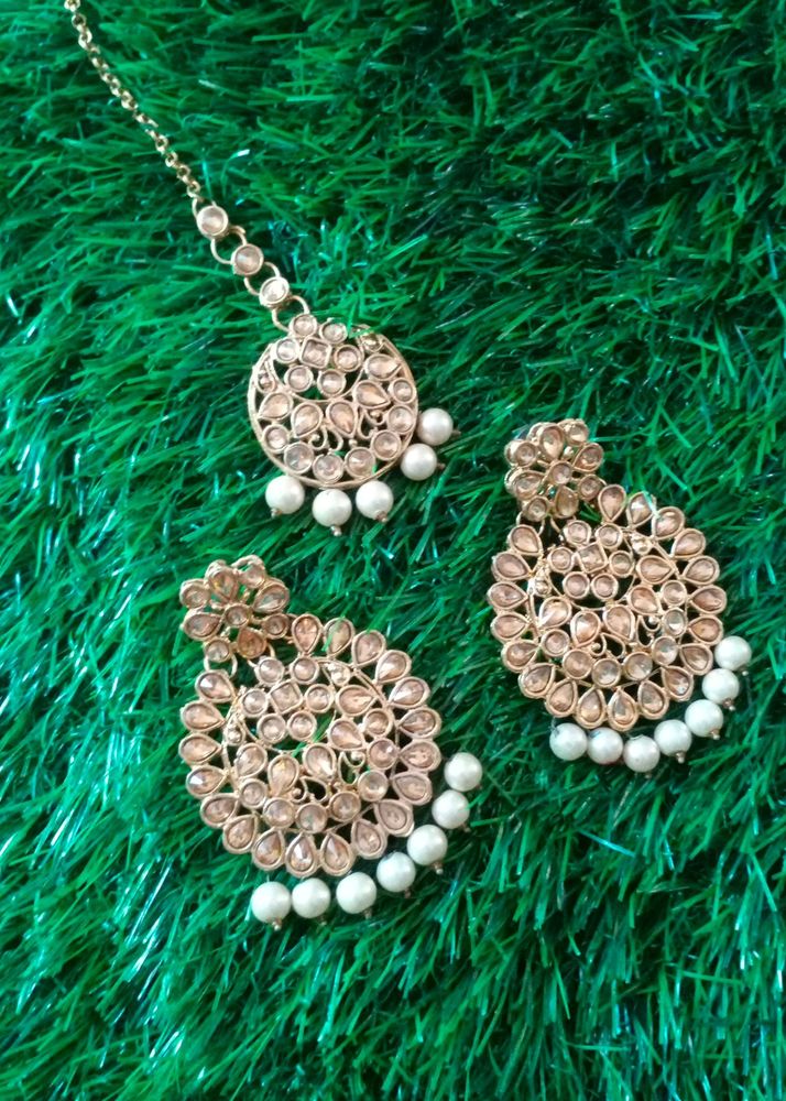 Earrings And Mangtika Set Totally New