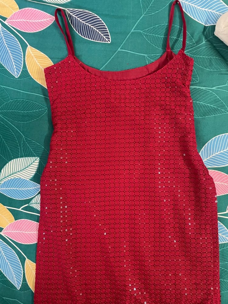 Sleeveless Beautiful Red Kurti