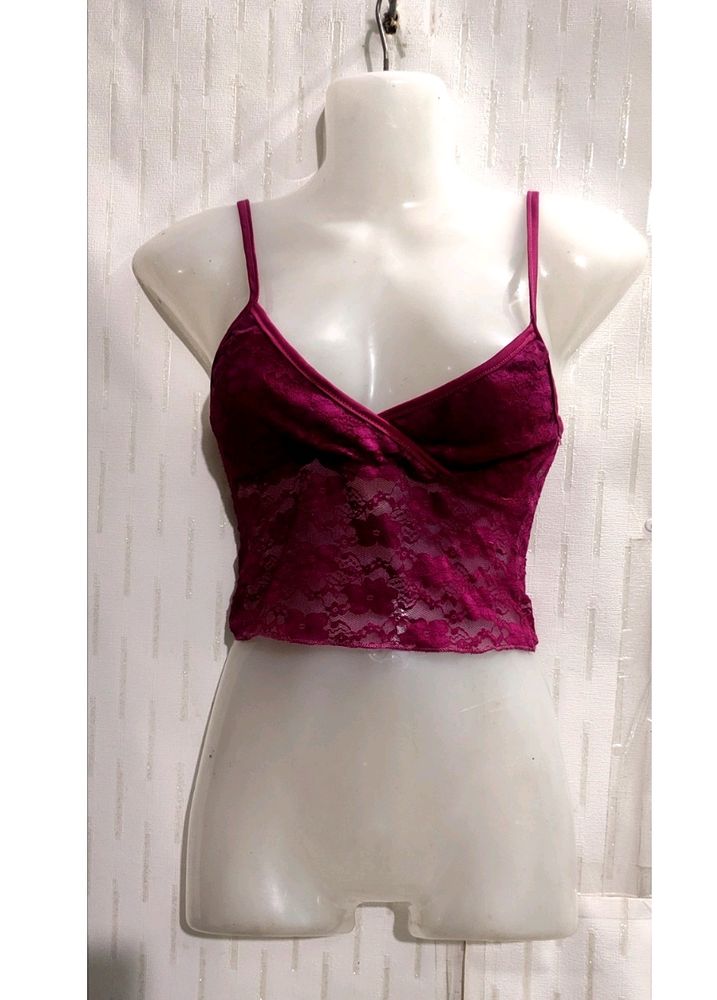 Purple Crop Top For Women's