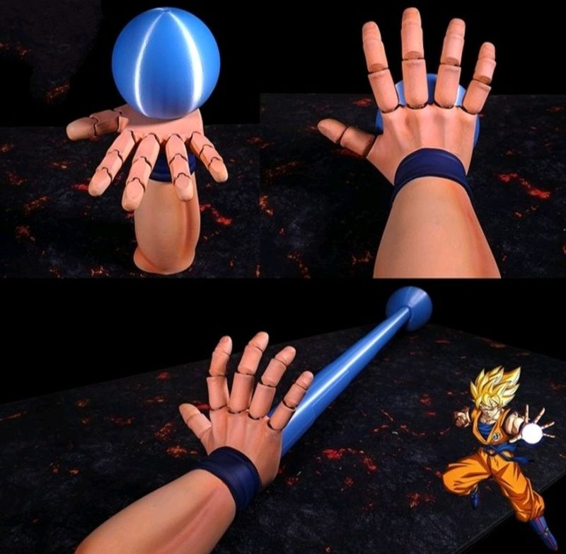 Goku Ka-Me-Na-Me With Extention 3d Printed