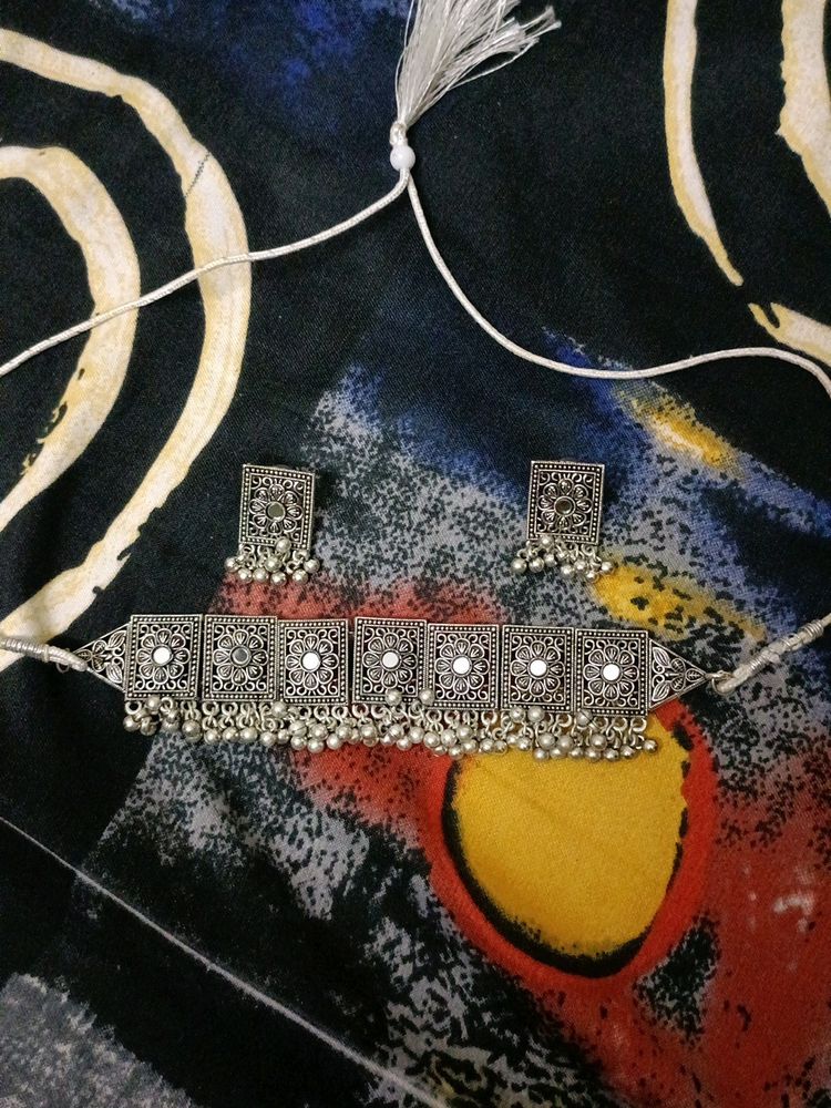 Oxidised Choker Set