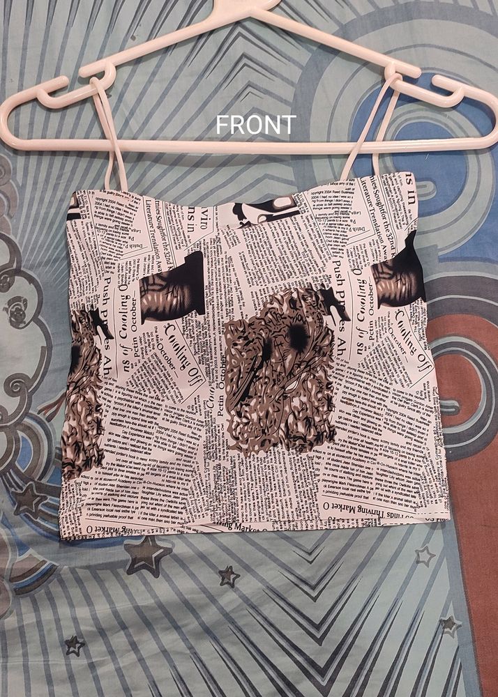 Newspaper design crop top