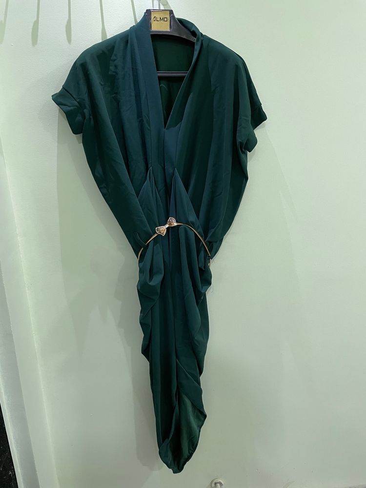 Elegant Dark Green Colour Dress