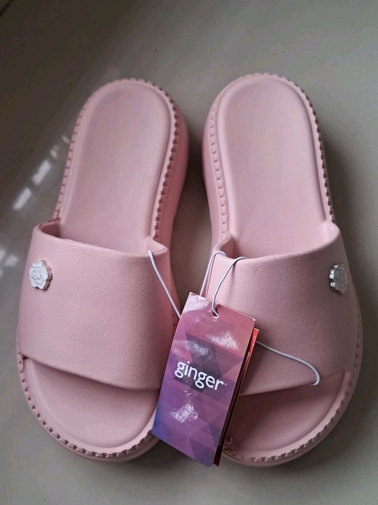 NEW GINGER WOMEN SOLID FLATFORM SLIDES FLIPFLOPS