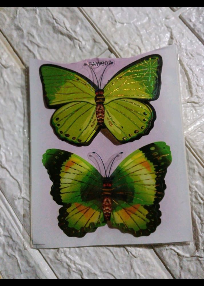 Cute Butterfly Sticker 🦋 And Peacock 🦚1set =4pic