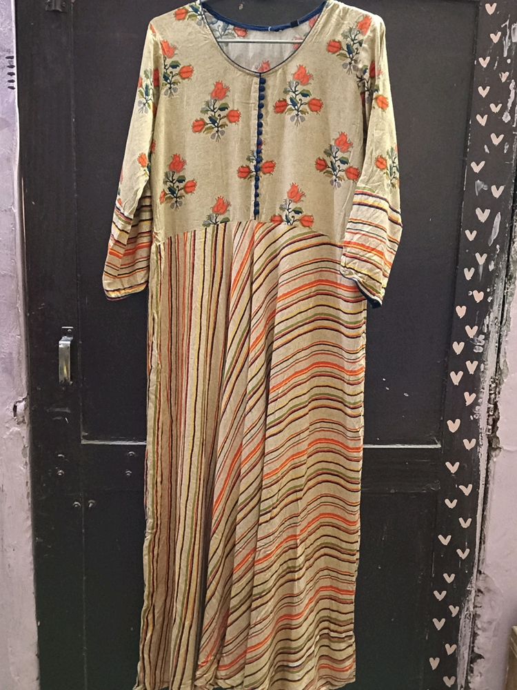 Heavy Reyon Cotton Gown Multy Color