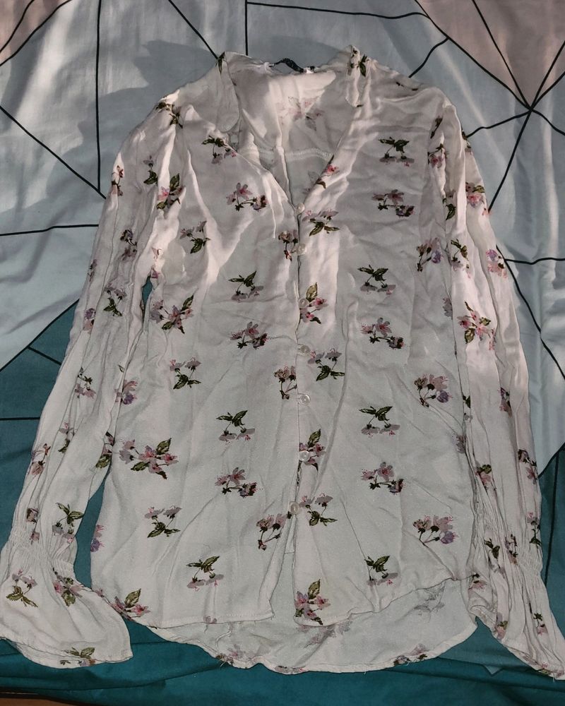 Off White Flowery Pretty Shirt