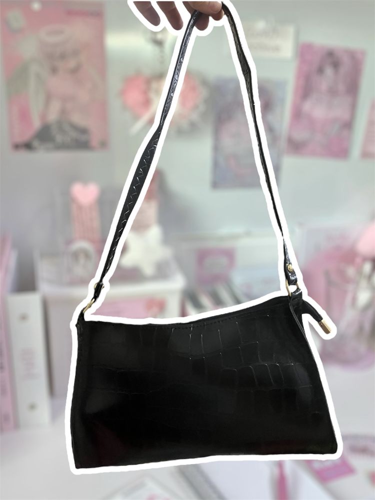 Black Baguette Bag