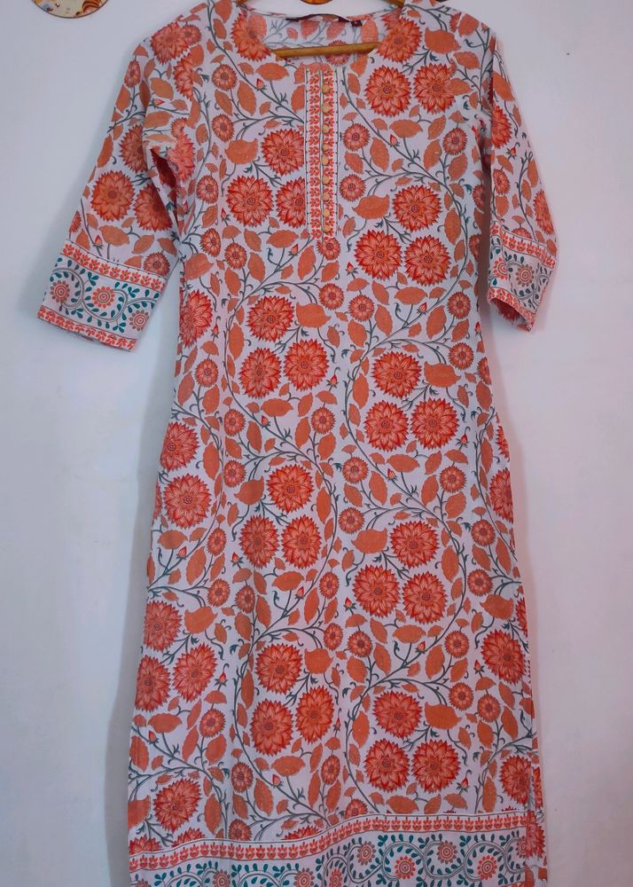 Sangria Women Printed Straight Kurta