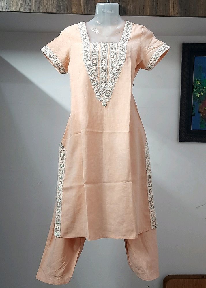 Peach Kurta Set