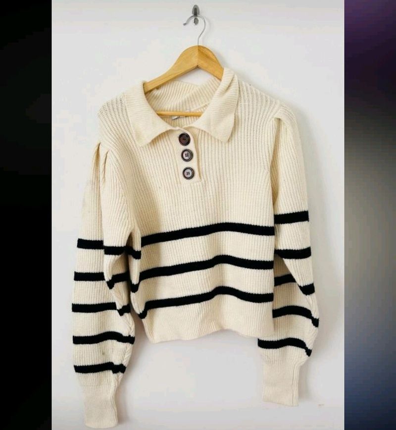 Collar Strip Sweater( Light Weight )