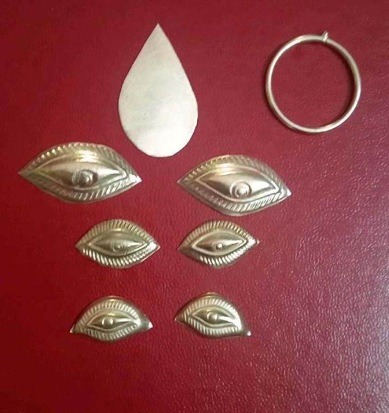 Pure Silver (Chandi) Eyes And Bindi One Ring Free