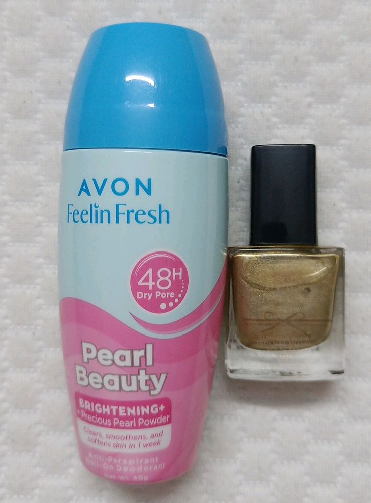 Avon Combo Whitening Roll On Deo & True Nail Paint