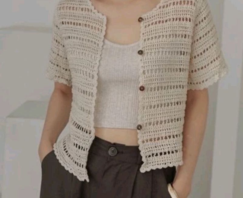 White Crochet Shrug🕊️