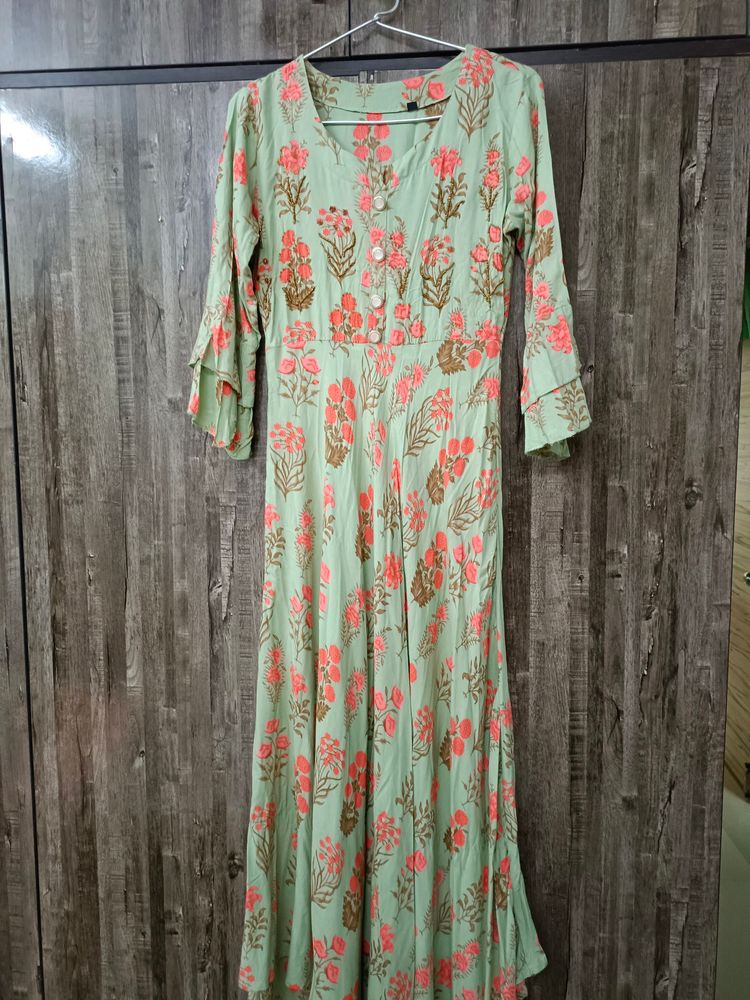 Pastel green Long Gown (Ethnic)