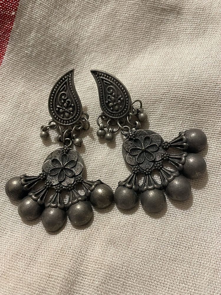 Oxidised Light Weight Earring