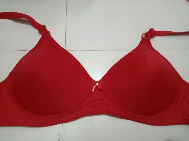 Red Colour Padded Bra