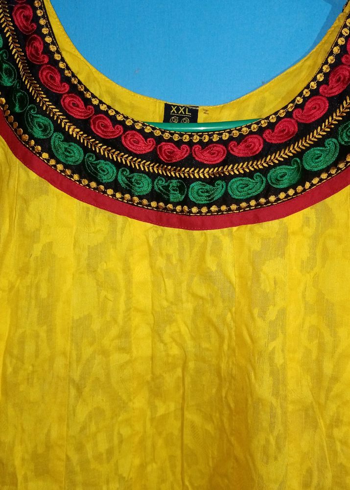 Yellow Cotton Kurti