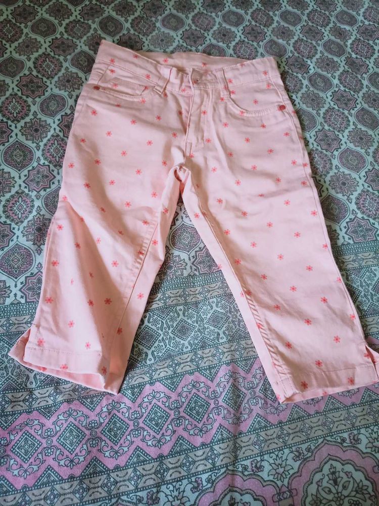 Girls Capri Denim Fabr Wonderful