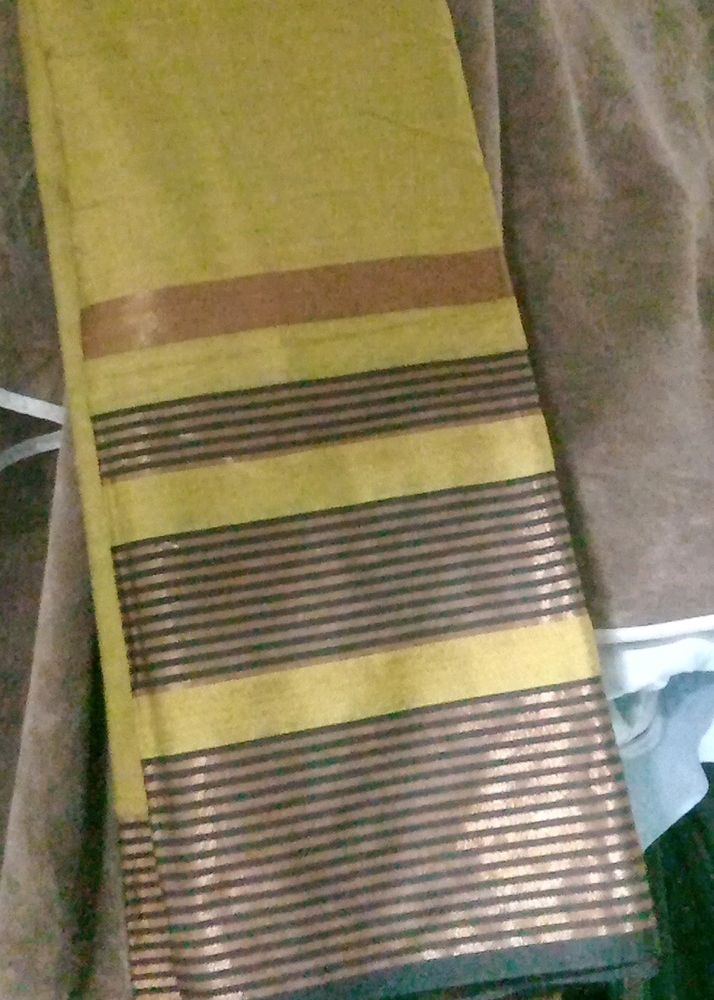 Olive Green Colour Saree