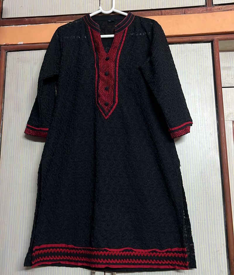 Black Embroidery Kurta