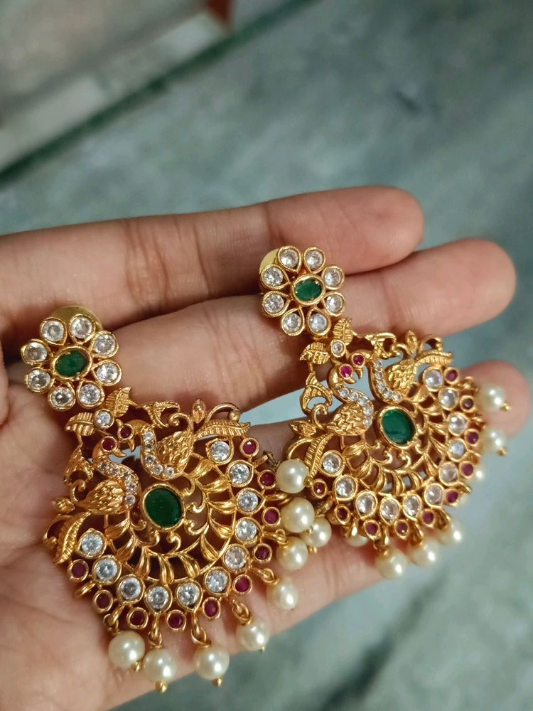 Beautiful Stone Earrings With Drops 🌼✨😍