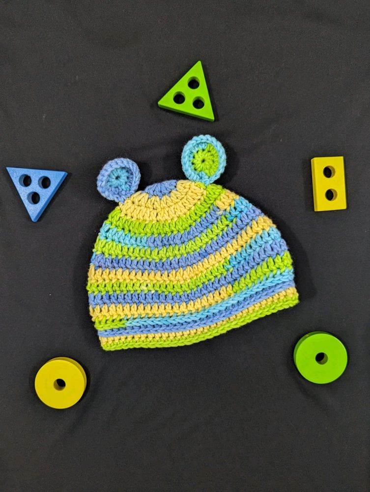 Crochet Bear Ears Beanie For Kids