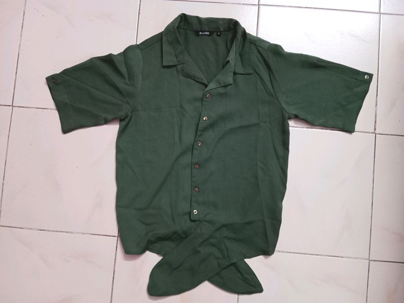 Hunter Green Color Casual Shirt