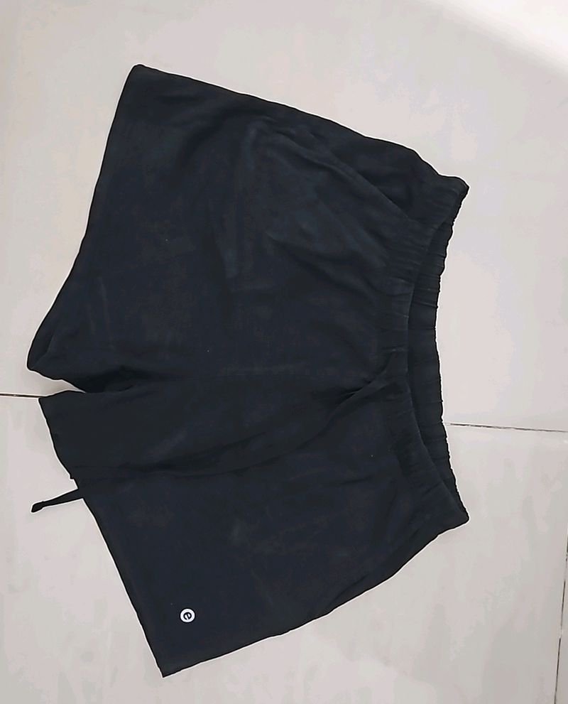 Black Cotton Shorts